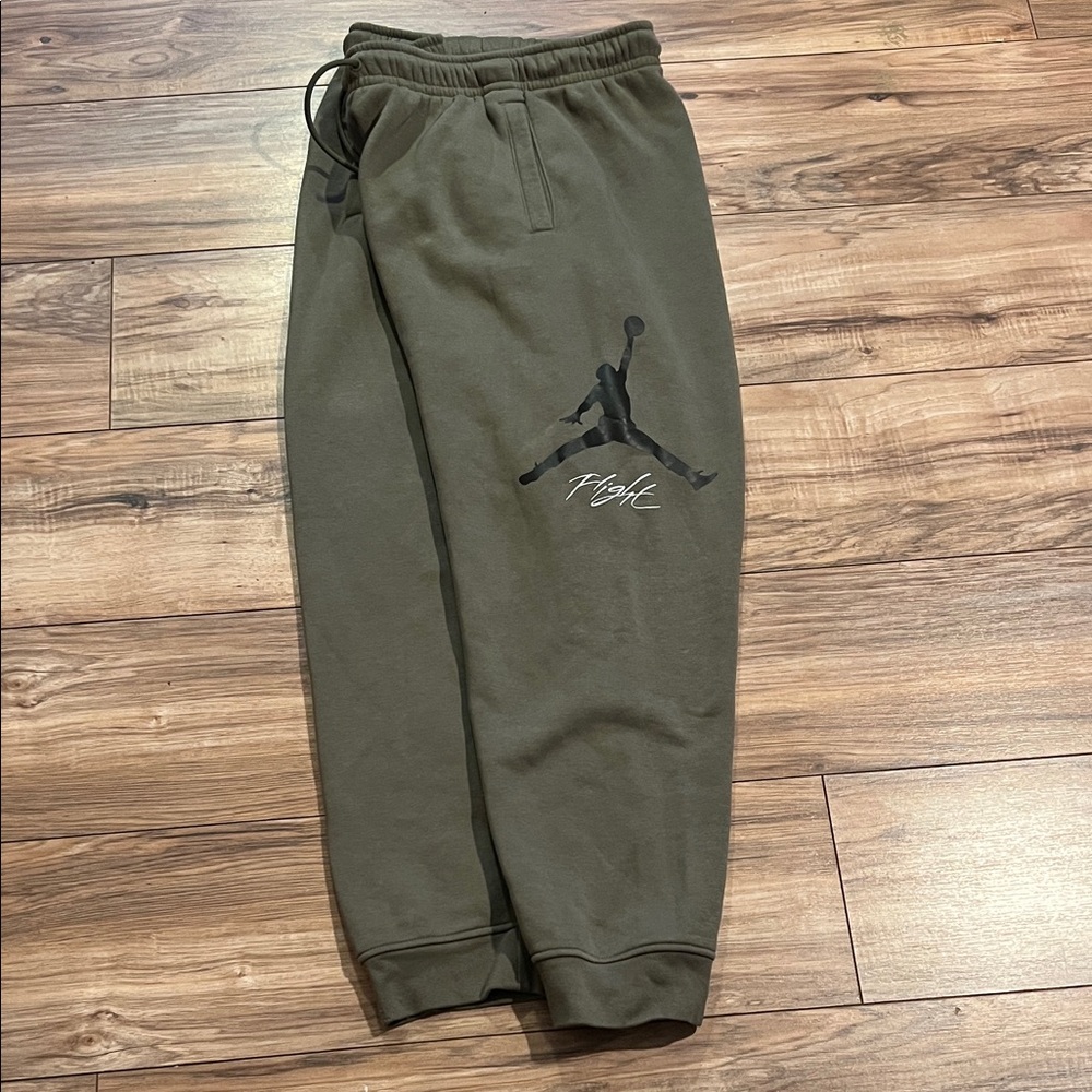Jordan Olive Green Sweatpants with Black Logo